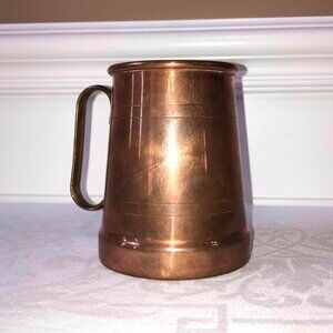 Copper tankard with brass handle